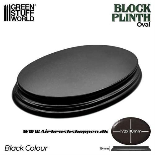 Oval Display Plinth 17x11 cm 20mm - Black - GSW
